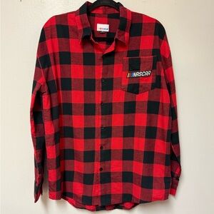 FOCO NASCAR Limited Edition long-sleeve button-up flannel shirt NWOT Size M
